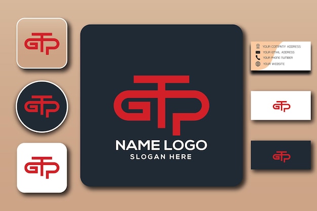 GTP monogram logo emplate kleur bewerkbaar