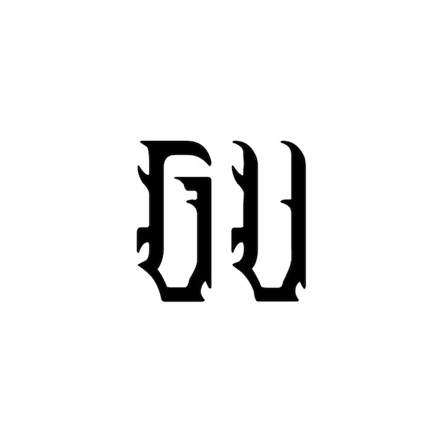 GU monogram logo design letter text name symbol monochrome logotype alphabet character simple logo