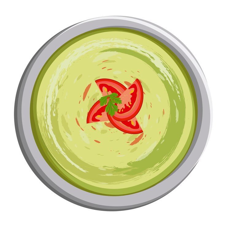 Vector guacamole avocado tomatoes lime nachos latin american cuisine