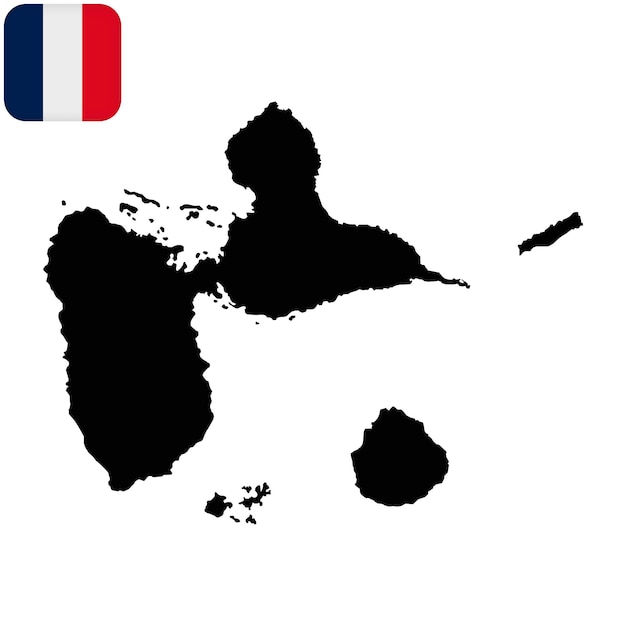 Guadeloupe eilanden kaart regio van Frankrijk Vector illustratie