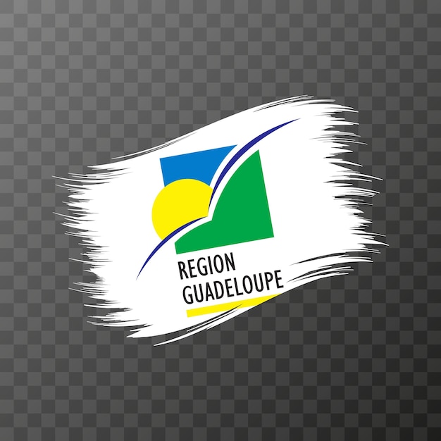 Guadeloupe national flag Grunge brush stroke Vector illustration on transparent background