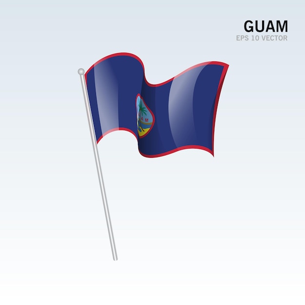 Guam wapperende vlag geïsoleerd op grijs