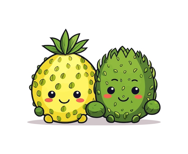 guanabana kawaii cartoon character vector