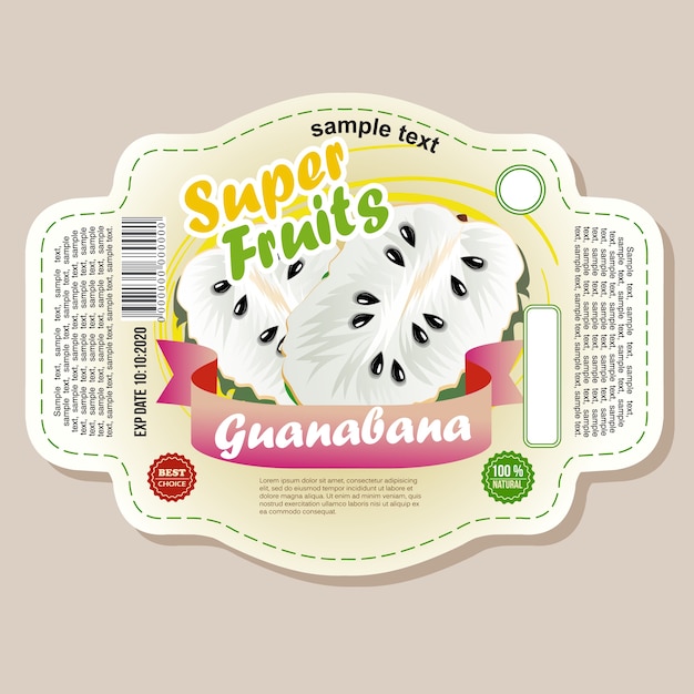 наклейка с этикеткой guanabana