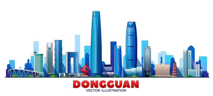 Vector guangdong skyline the most prominent buildings of guangdong province guangzhou dongguan foshan shenzhen