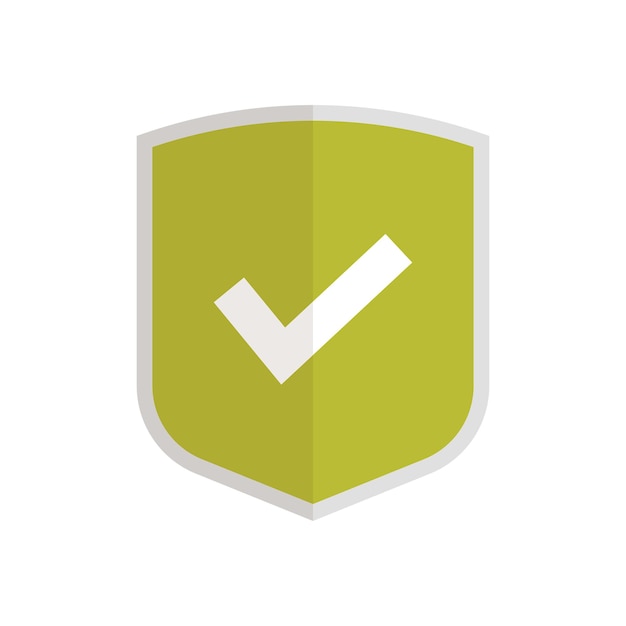 Vector guarantee and privacy badge flat illustration.