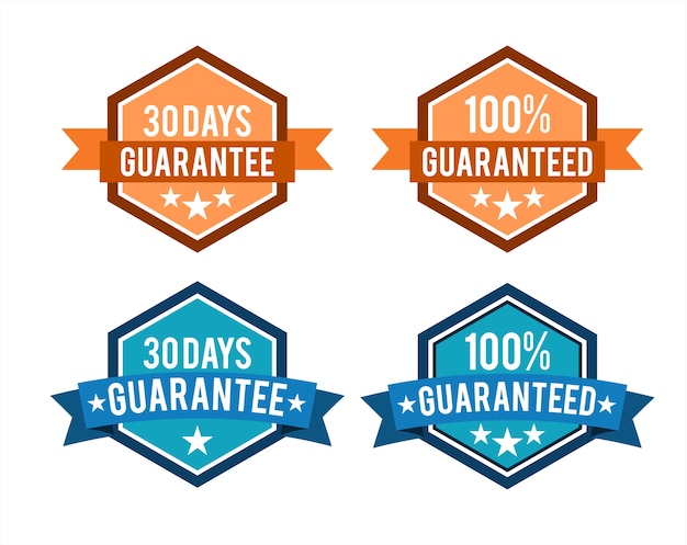 Vector guaranteed label badges