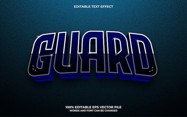 Vector guard 3d editable text effect
