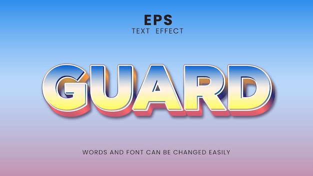 Guard effect with a blue and pink background