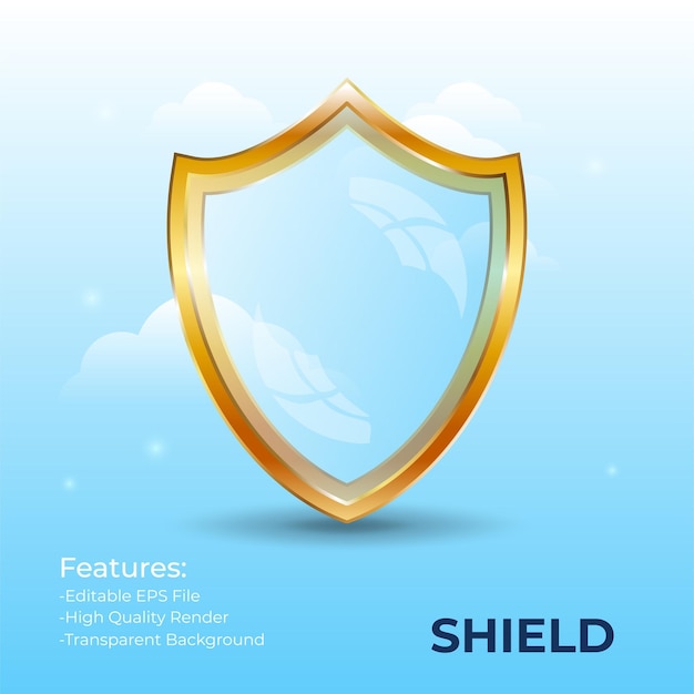 Guard shield with blank ribbon emblem