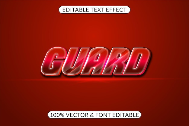 Vector guard text effect editable shiny text style