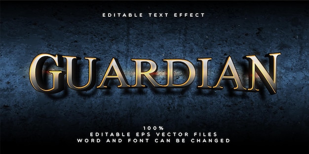 Vector guardian editable text effect