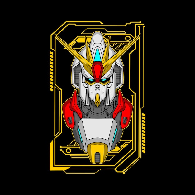 Vector guardian robot part illustration