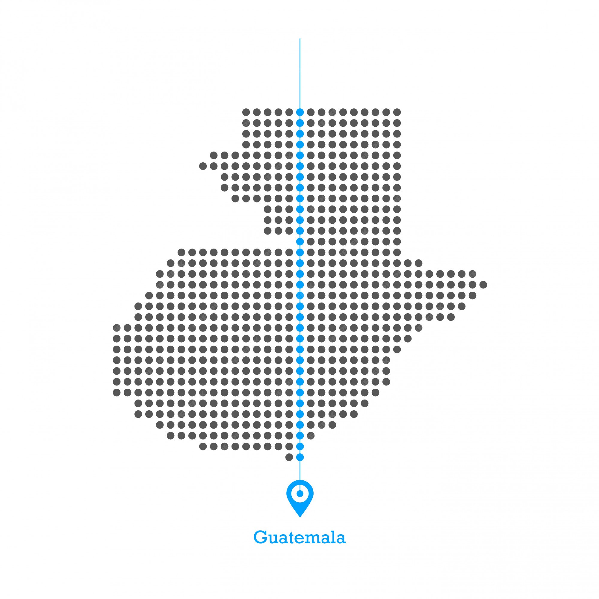 Premium Vector  Pixel map of guatemala the dotted map is on white