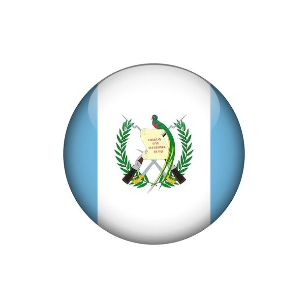 Векторный шаблон кнопки круга флага Гватемалы