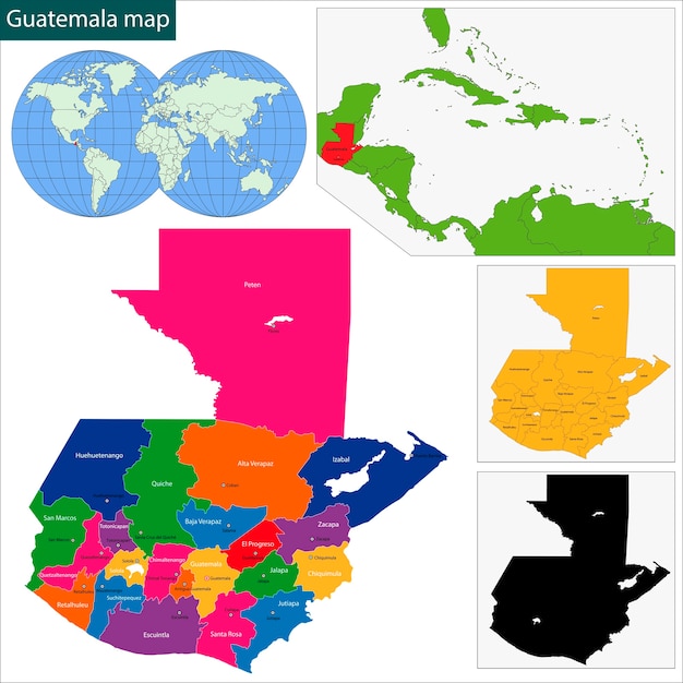 Vector guatemala map