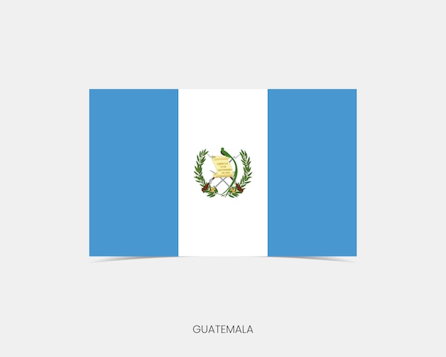 Vettore iconica della bandiera rettangolare del guatemala con ombra