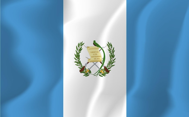 Guatemala Waved Flag Illustration Vector Background