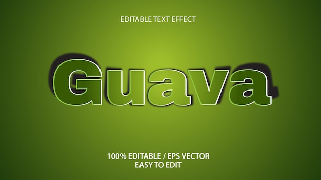 Guava 3D-teksteffect Premium Vector