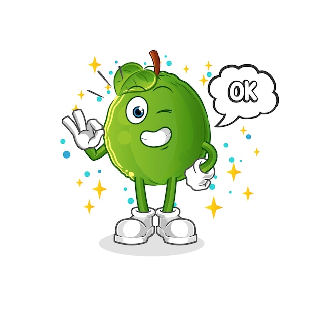 Guava agree mascot. cartoon vector