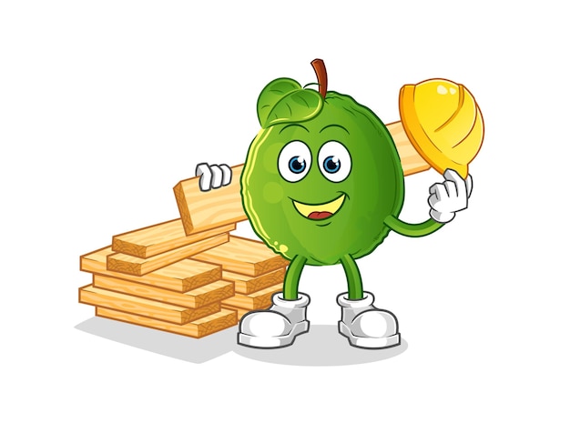 Guava builder vector. cartoon character