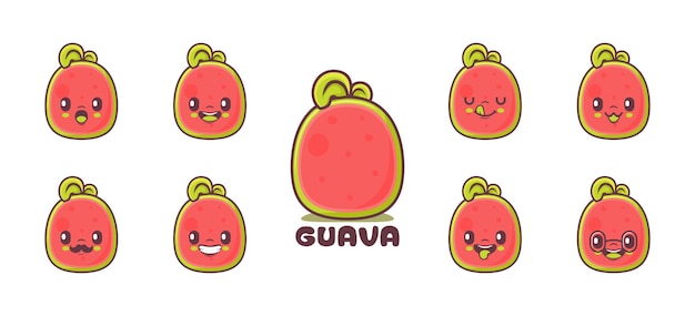 Guava cartoon fruit vector illustration