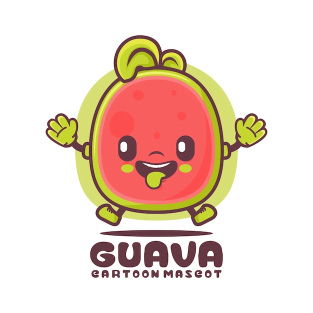 Vector guava cartoon mascot fruit vector illustration