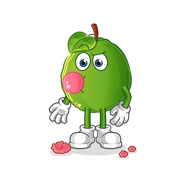 guava chewing gum vector. cartoon character