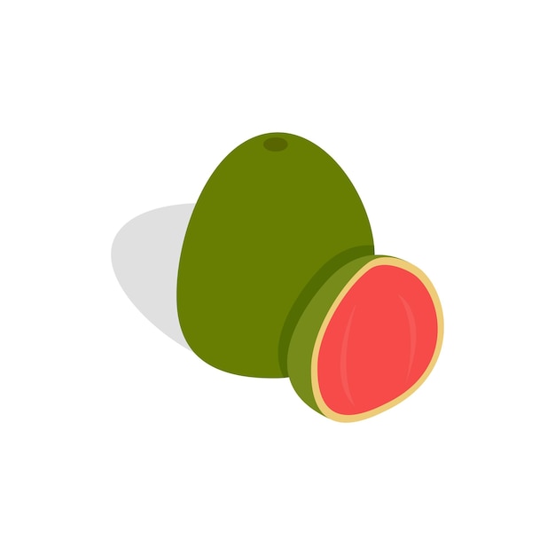 Guava fruit icon in isometric 3d style on a white background