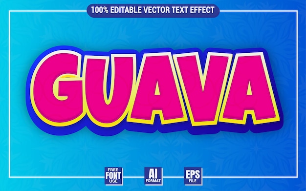 Vector guava fruit text effect