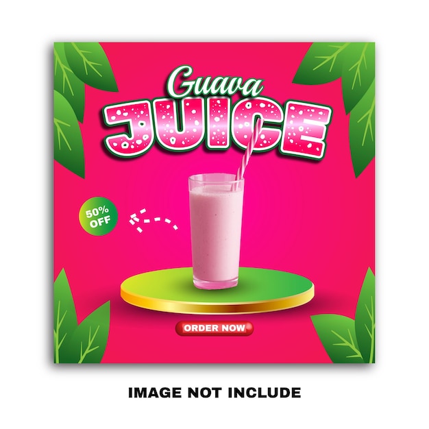 Guava juice social media marketing template design