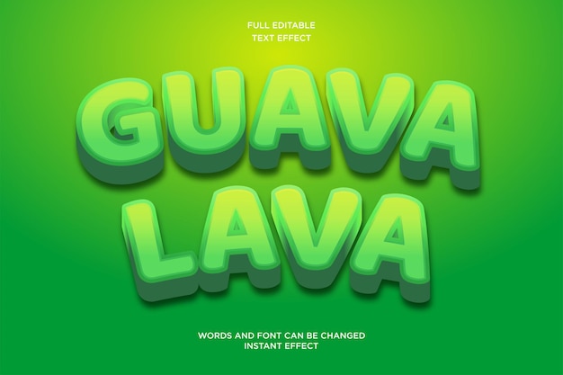 Guava lava editable text effect design