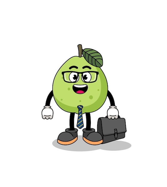 Guava mascot as a businessman character design