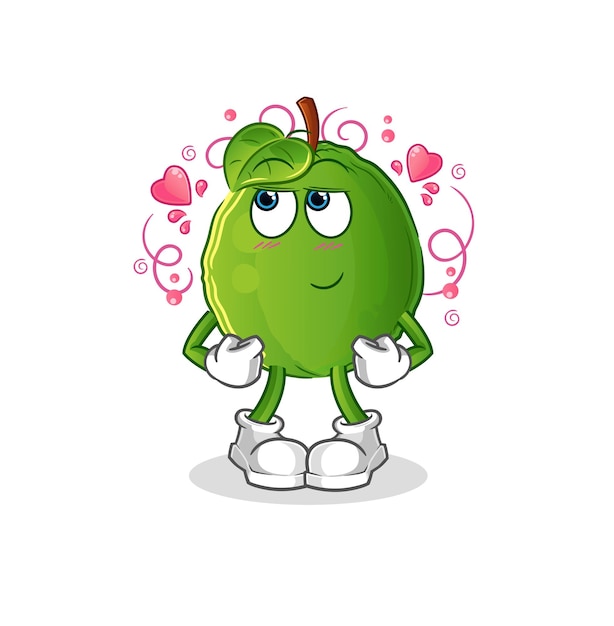 Guava shy vector cartoon character