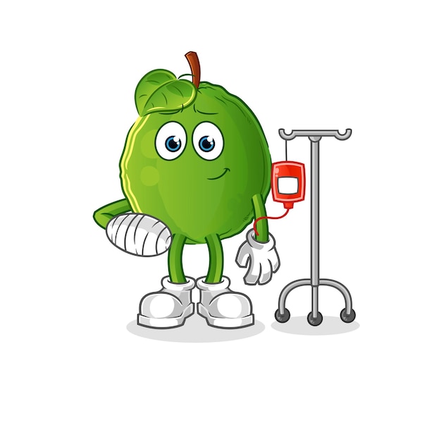 Guava sick in IV illustration. character vector