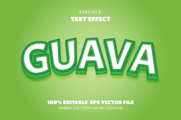 Vettore effetto del carattere modificabile del testo guava
