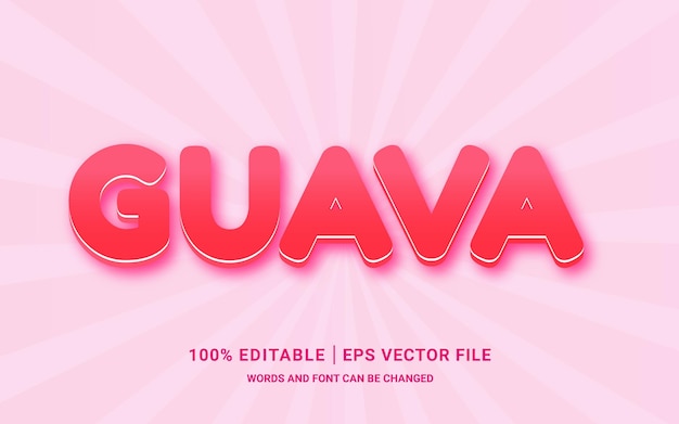 Vector guava text effect editable