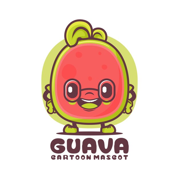 Guave cartoon mascotte fruit vectorillustratie