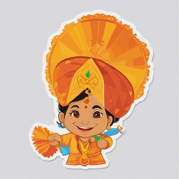 Vector gudi padwa cartoon vector