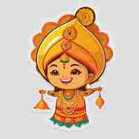 Vector gudi padwa cartoon vector