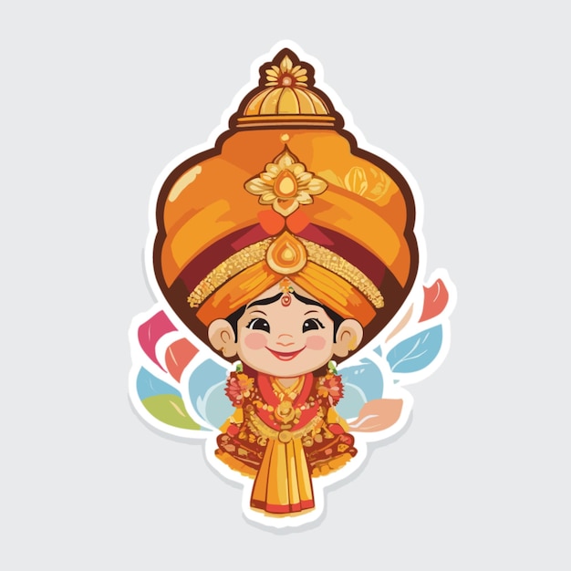 Gudi padwa cartoon vector