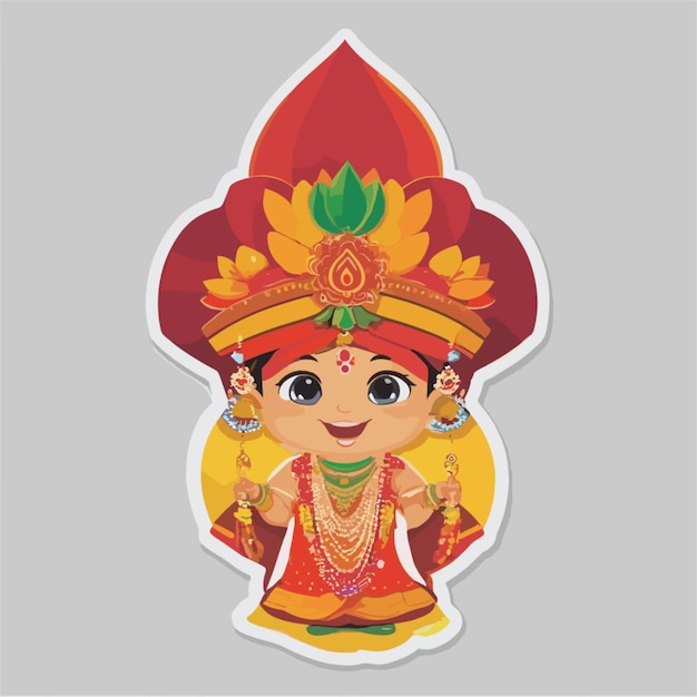 Gudi padwa cartoon vector