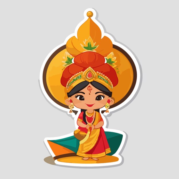 Vector gudi padwa cartoon vector