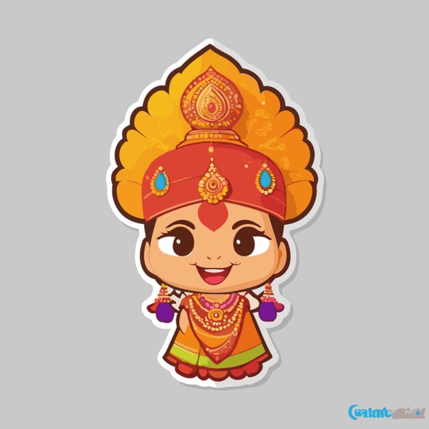 Gudi padwa cartoon vector