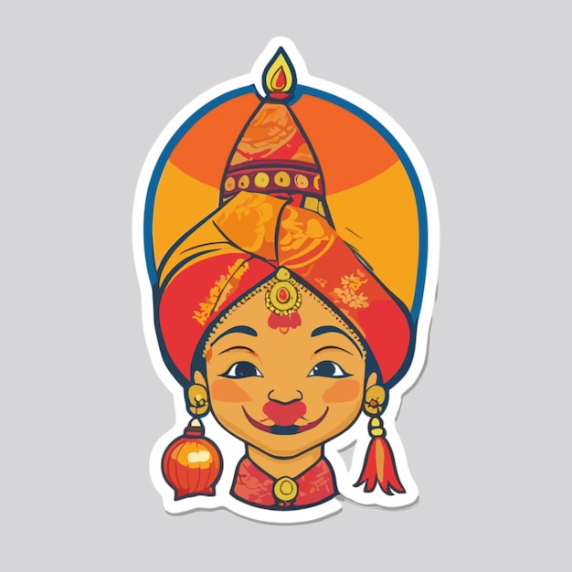 Vector gudi padwa cartoon vector