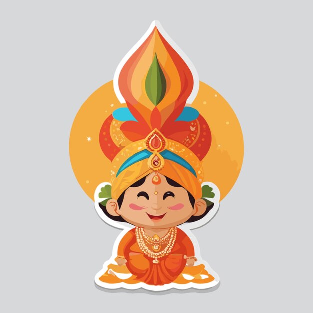 Vector gudi padwa cartoon vector