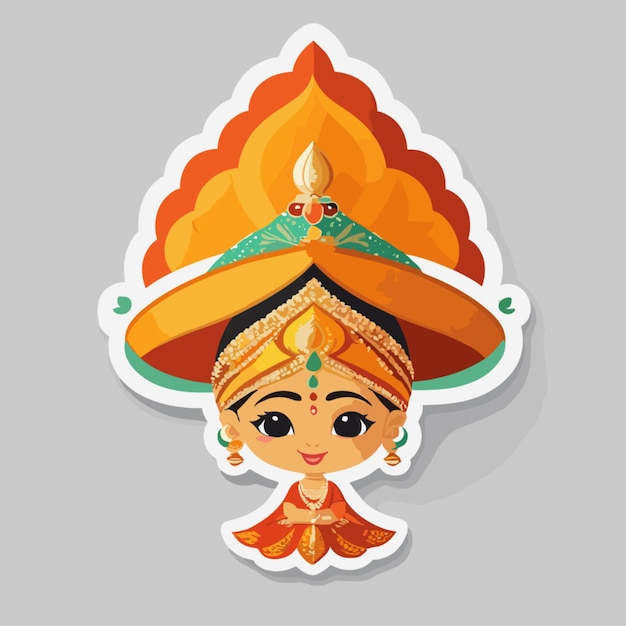 Vector gudi padwa cartoon vector