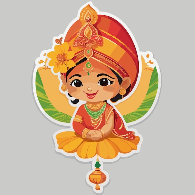 Gudi padwa cartoon vector