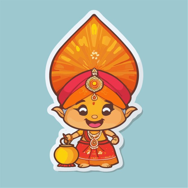 Vector gudi padwa cartoon vector