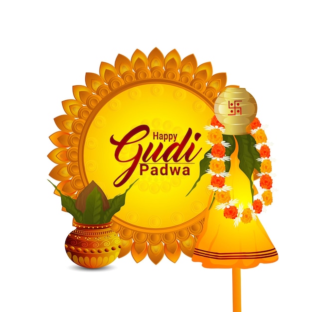 Vector gudi padwa design concept